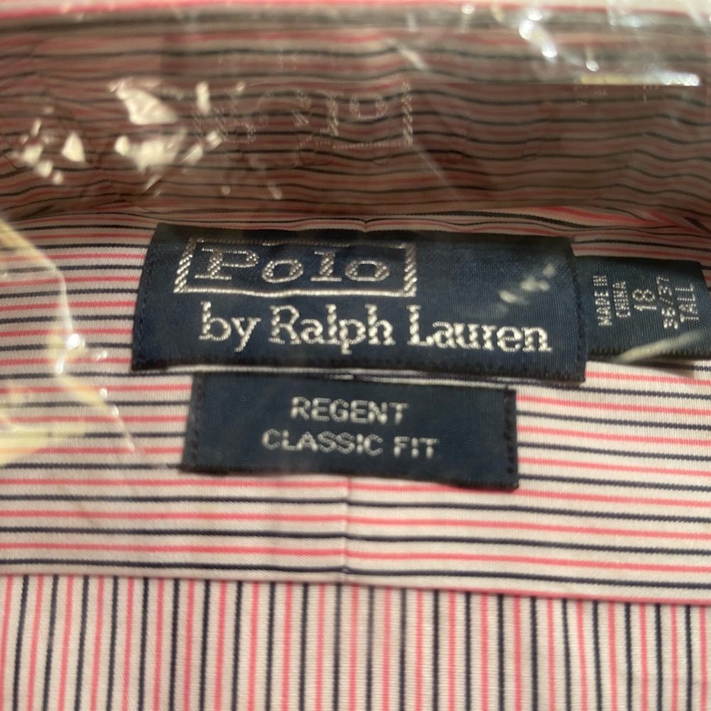 New Ralph Lauren Big & Tall Dress Shirt. 18X36/37, Spread Collar, Barrel Cuff.